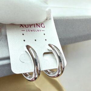 Dóra ezüst színű karika antiallergén xuping fülbevaló