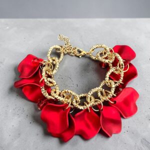 Terézia piros-arany színű bizsu karkötő