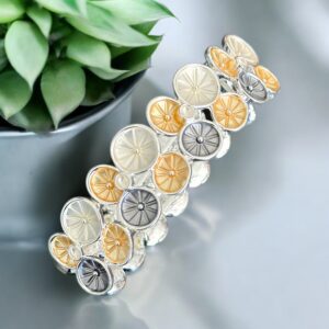 Pálma kék sárga színű bizsu tűzzománc karkötő