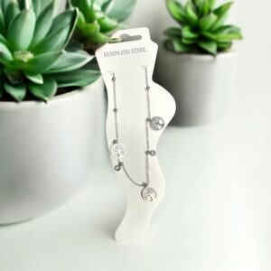 Életfa ezüst színű nemesacél bokalánc