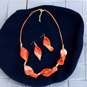 Milla narancssárga színű gyönyörű bizsu nyaklánc SZETT