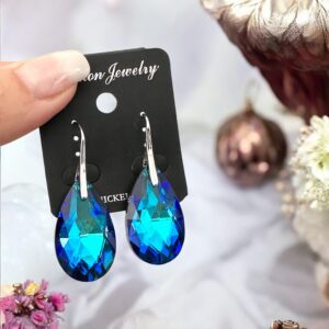 Amina kék színű kristály köves bizsu fülbevaló