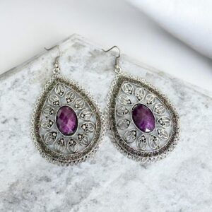 Barbara lila színű bizsu fülbevaló