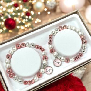 Anya&Lánya rózsaszín páros ásvány karkötő