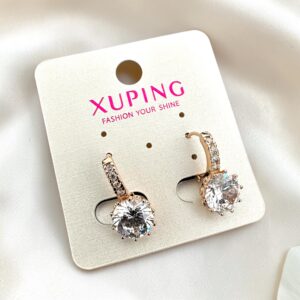 Evelin rose gold színű antiallergén köves xuping fülbevaló