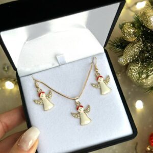 Angyal arany színű bizsu nyaklánc szett