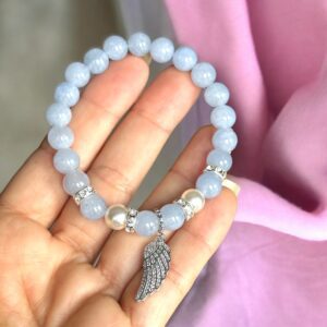 Angyalszárny kék ásvány karkötő