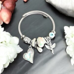 Panna ezüst színű nemesacél karkötő