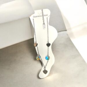 Heart ezüst színű nemesacél bokalánc