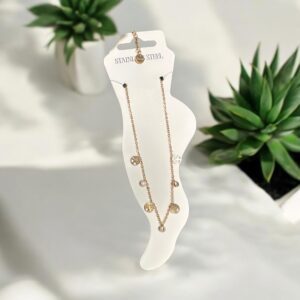 Életfa arany színű nemesacél bokalánc