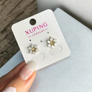 Virág arany színű köves antiallergén xuping fülbevaló