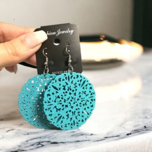 Léna MENTA színű fa bizsu fülbevaló