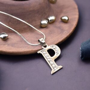 Különleges Betű nyaklánc kristály kövekkel P