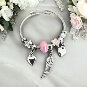 Panna rózsaszín nemesacél karkötő