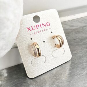 Nati rose gold színű köves antiallergén xuping fülbevaló