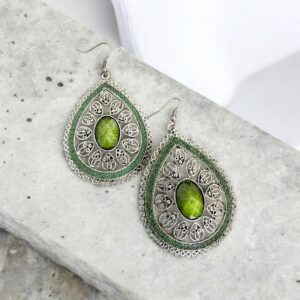 Barbara zöld színű bizsu fülbevaló