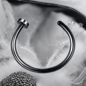 Linett fekete színű 8 mm orvosi fém karika orr PIERCING