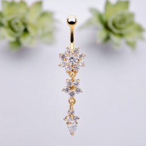 LIZETT arany színű orvosi fém köldök piercing