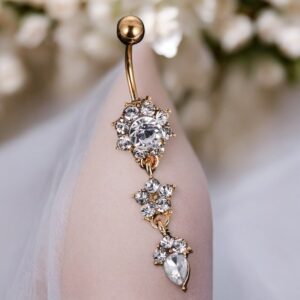 LIZETT rosegold színű köldök piercing