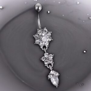 LIZETT ezüst színű orvosi fém köldök piercing