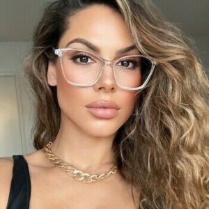 Dina átlátszó keretes divat szemüveg