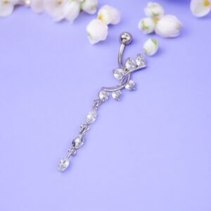 Molly ezüst színű orvosi fém köldök piercing