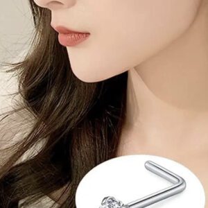 Réka ezüst színű orvosi fém L alakú orr PIERCING