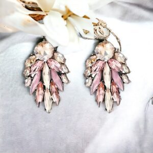 Athena rosegold kristály köves bizsu fülbevaló esküvői ékszer