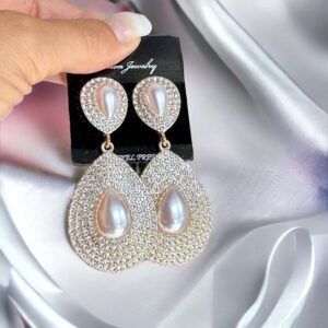 Aurelia arany színű köves bizsu fülbevaló esküvői ékszer