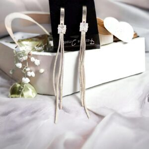 CELINA ezüst színű bizsu fülbevaló esküvői ékszer