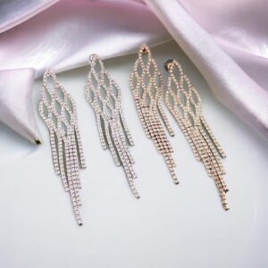 CELINA ezüst színű kristály köves bizsu fülbevaló esküvői ékszer