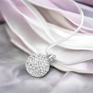 Linett ezüst színű shamballa gömb nyaklánc