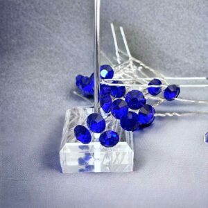 Alkalmi hajtű beszúrható királykék pont kő esküvői hajdísz