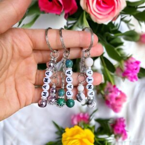 MAMA lila hematit ásvány kulcstartó