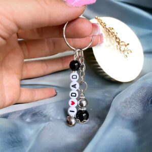 I LOVE DAD hematit ásvány kulcstartó