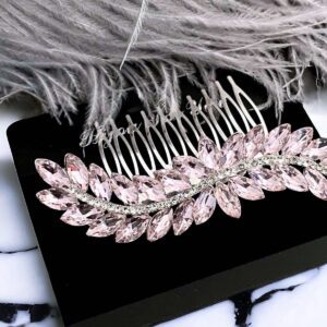 Léna rózsaszín színű alkalmi fésűs esküvői hajdísz