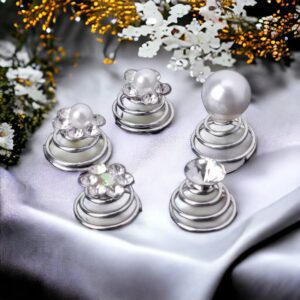 Alkalmi betekerhető ezüst pont hajdísz