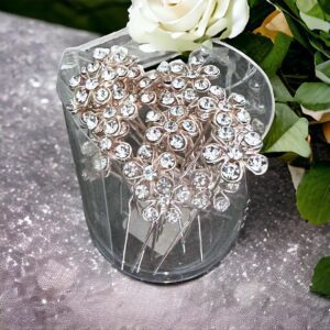 Alkalmi hajtű beszúrható rosegold virág esküvői hajdísz