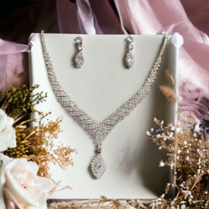 April rosegold színű alkalmi bizsu nyaklánc SZETT