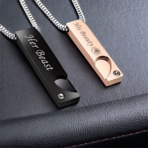 Nemesacél nyaklánc KING QUEEN páros ékszer