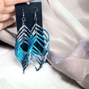 Sophia ezüst-kék színátmenetes fém bizsu fülbevaló