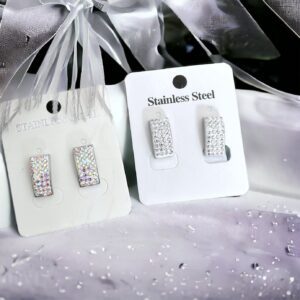 Detti ezüst színű káprázatos nemesacél fülbevaló