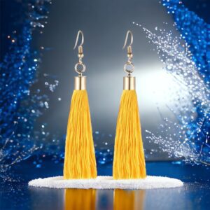 Dotti citromsárga rojtos bizsu fülbevaló