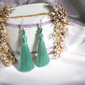 Tessa smaragd rojtos bizsu fülbevaló