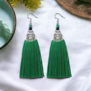 Ella ZÖLD rojtos bizsu fülbevaló