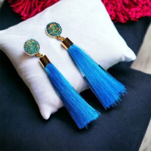 Diána KÉK rojtos bizsu fülbevaló