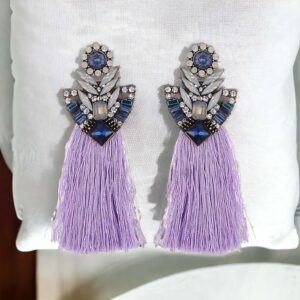 Bonnie világos lila rojtos bizsu fülbevaló