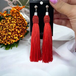 Lizi piros bizsu rojtos fülbevaló