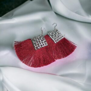 Olívia rojtos bordó bizsu fülbevaló