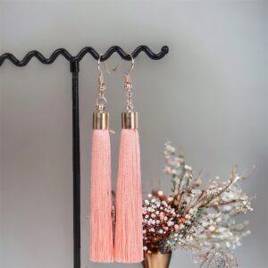 Dotti lazac színű arany bizsu rojtos fülbevaló